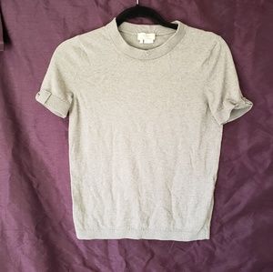 Kate Spade Gray Knit Short Sleeve Top